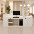 Modern Wave LED Reception Desk