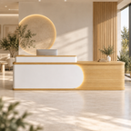 Contemporary Reception Counter with Rounded Profile