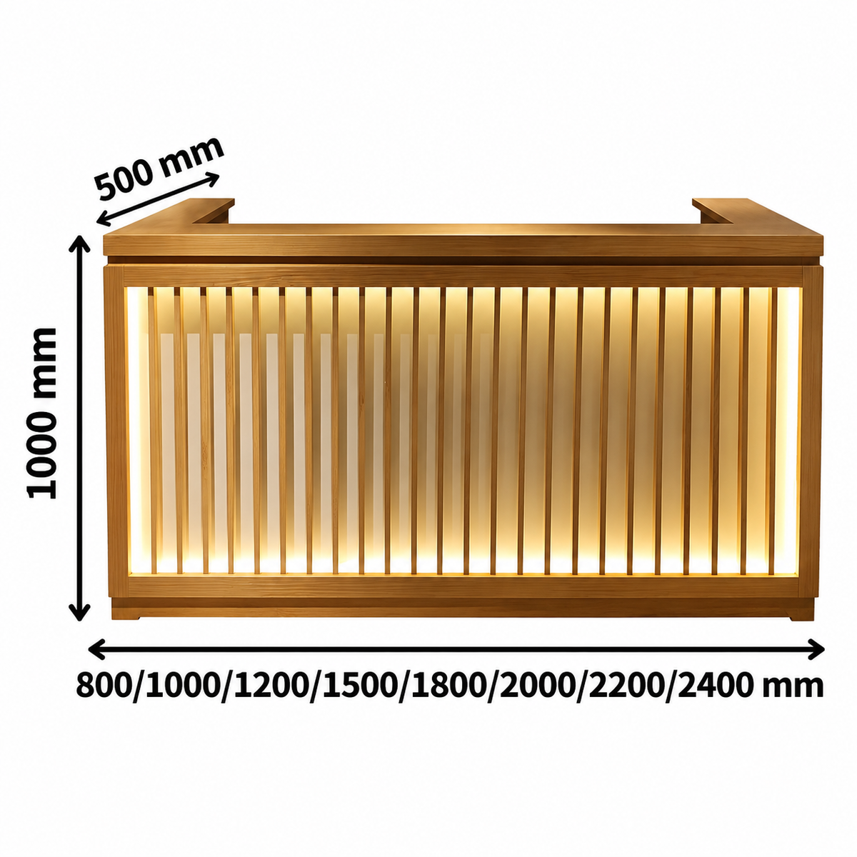 Linear Executive Reception Counter with Ambient Backlit Detailing