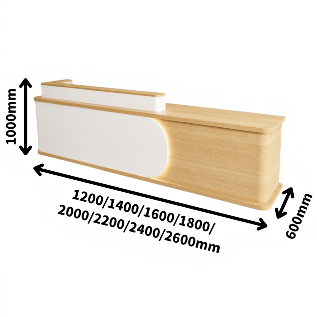 Contemporary Reception Counter with Rounded Profile
