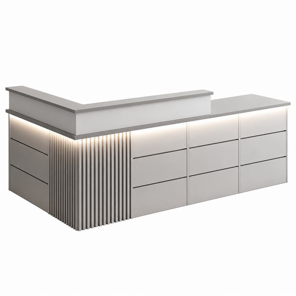 Modern Classic LED Reception Desk with Storage