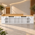 Contemporary Reception Counter with Illuminated Branding Panel
