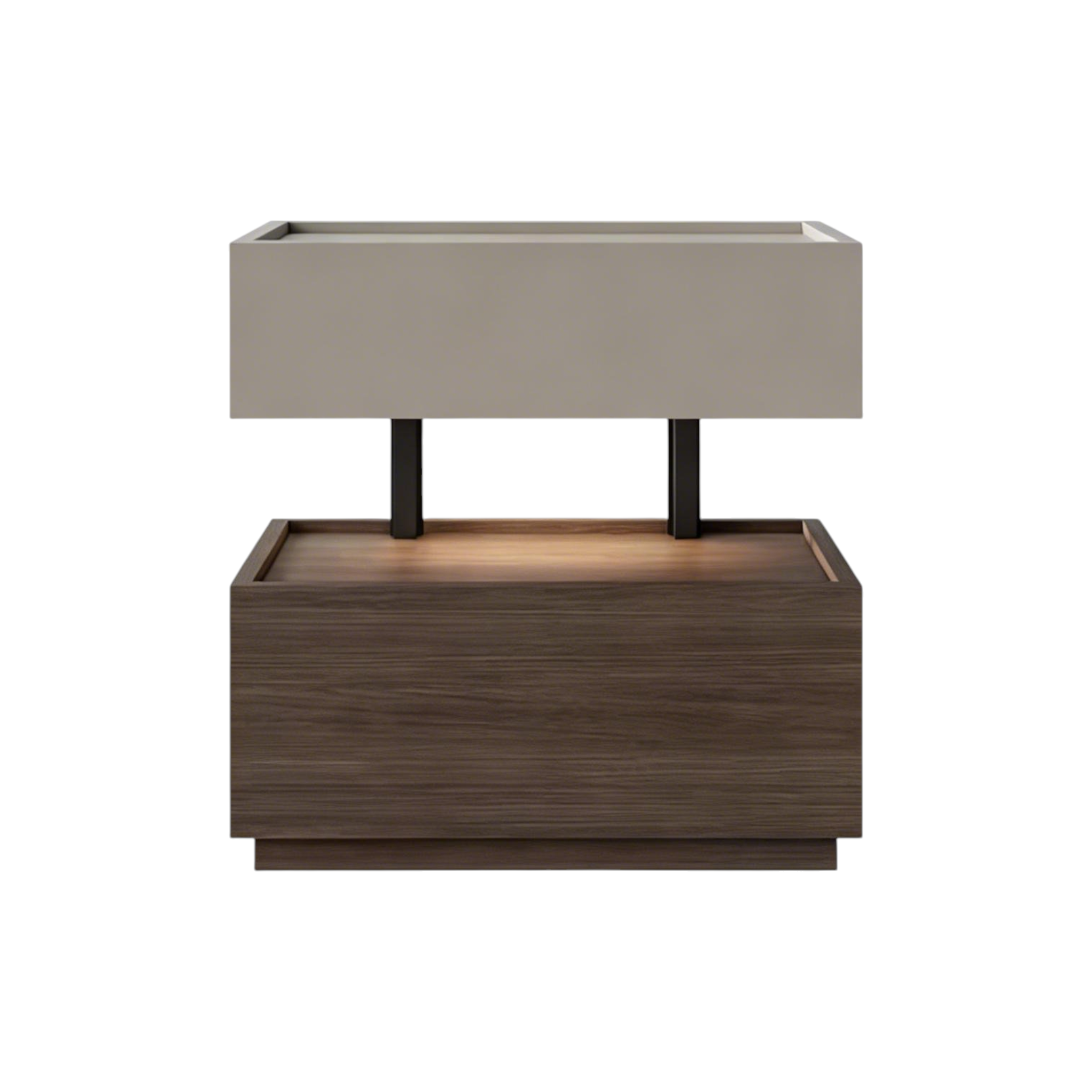 ENF Wood Floating Bedside Table with Layered Storage
