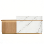 Soft-Tone Timber Reception Counter for Beauty and Wellness