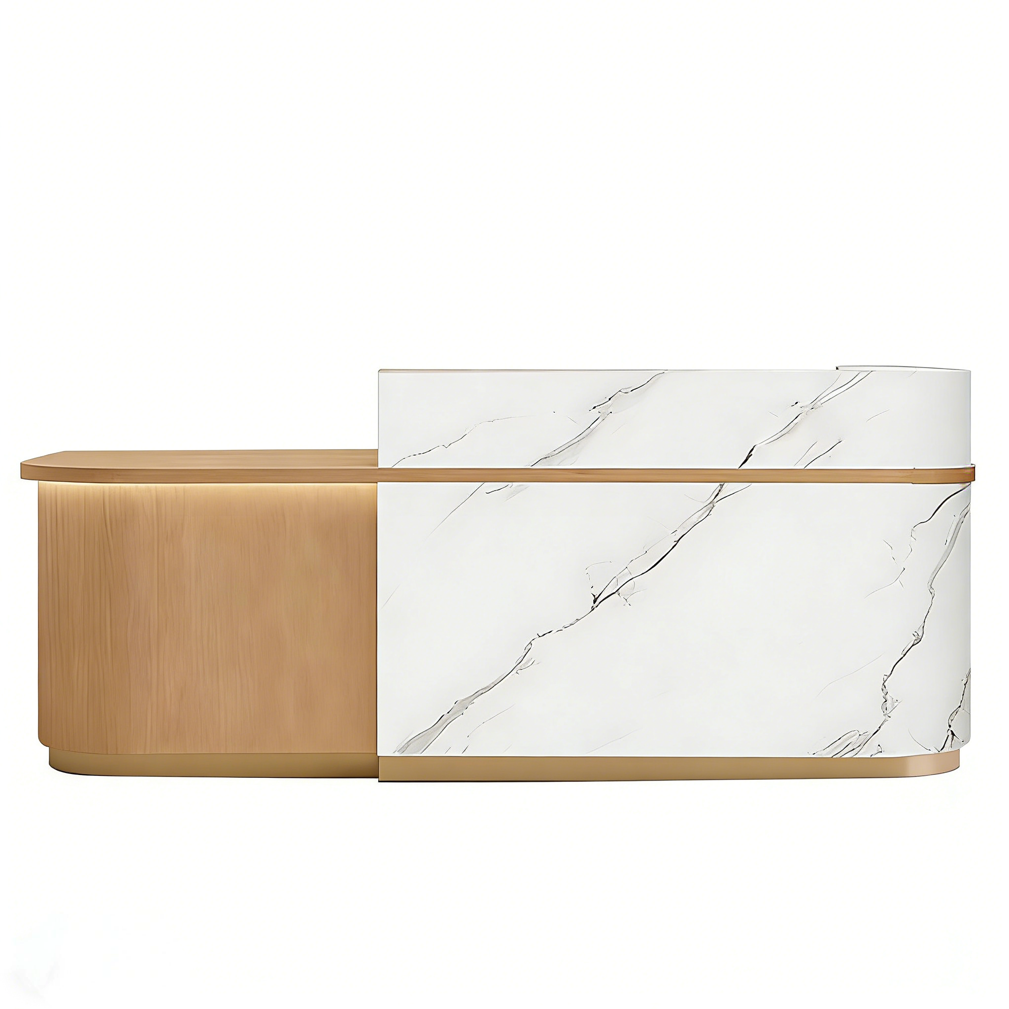 Soft-Tone Timber Reception Counter for Beauty and Wellness