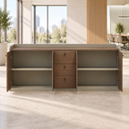Contemporary Low Storage Cabinet with Rounded Frame