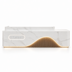 Contemporary Reception Counter with LED Fluted Panel and Custom Logo