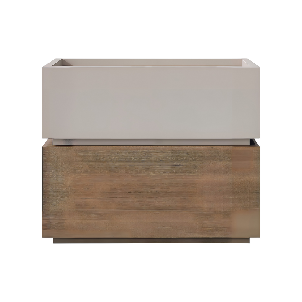 Contemporary Timber Bedside Cabinet with Raised Storage Tray