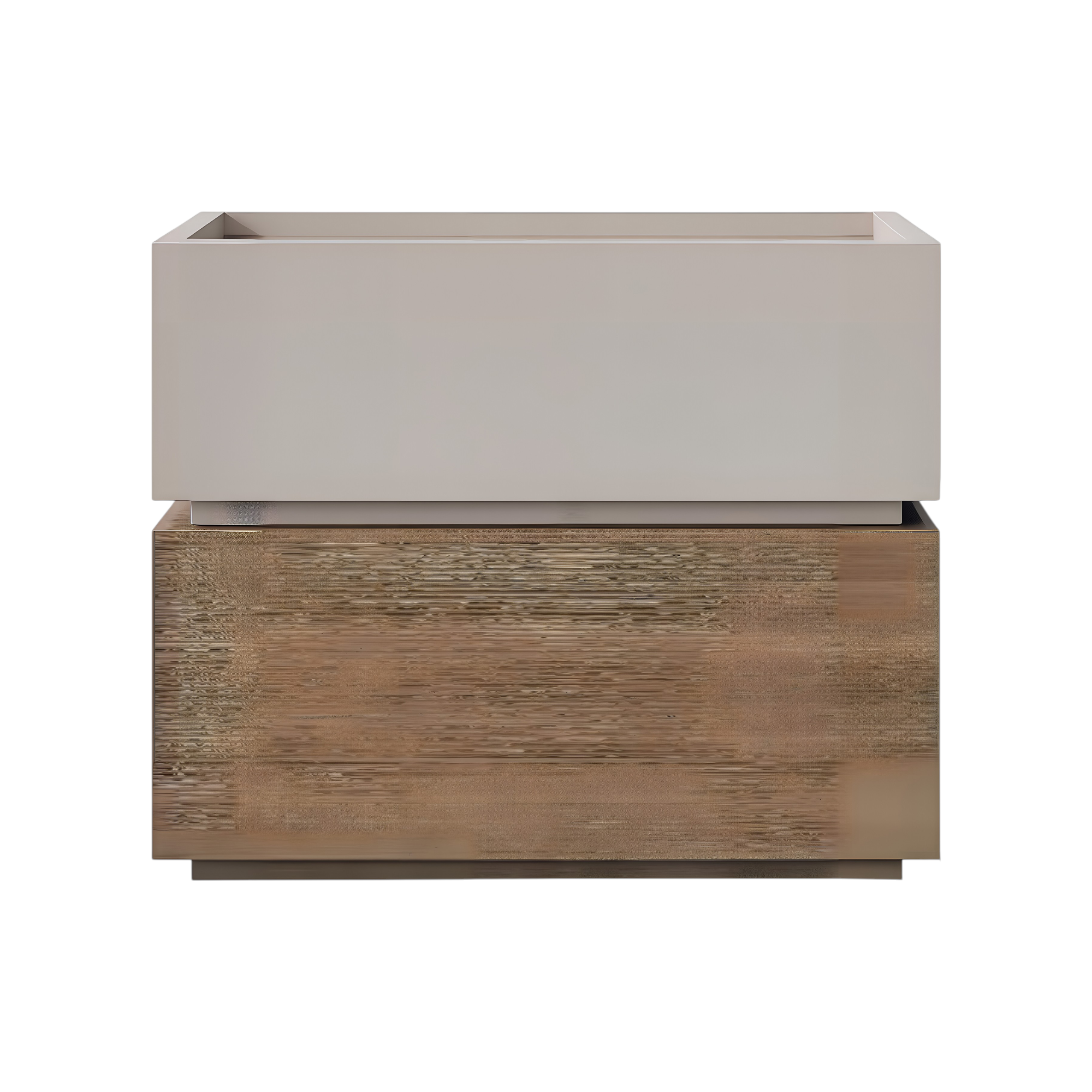 Contemporary Timber Bedside Cabinet with Raised Storage Tray