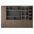 Executive Filing Cabinet with Glass Display and Concealed Storage
