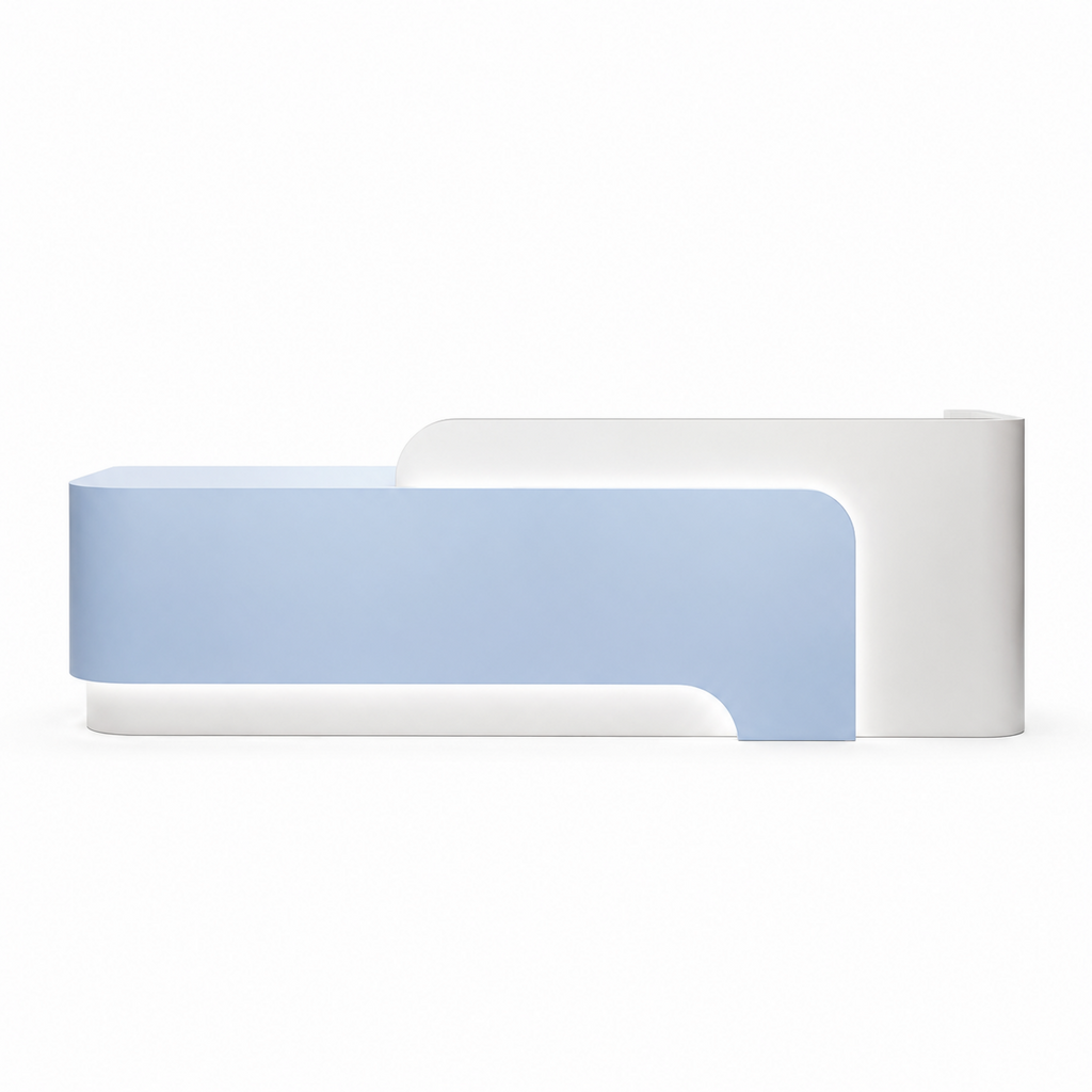 Modern Reception Desk with LED, Storage and Custom Logo