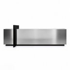 Modern Stainless Steel Reception Desk With Lit Custom Logo Panel