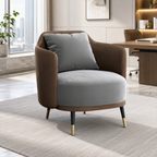 Curved Lounge Chair with Plush Cushion
