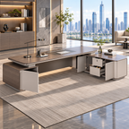 Modern Executive Desk with Rounded Details and Custom Sizes
