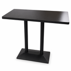 Modern Bar Table with Basket Storage and Foot Rail