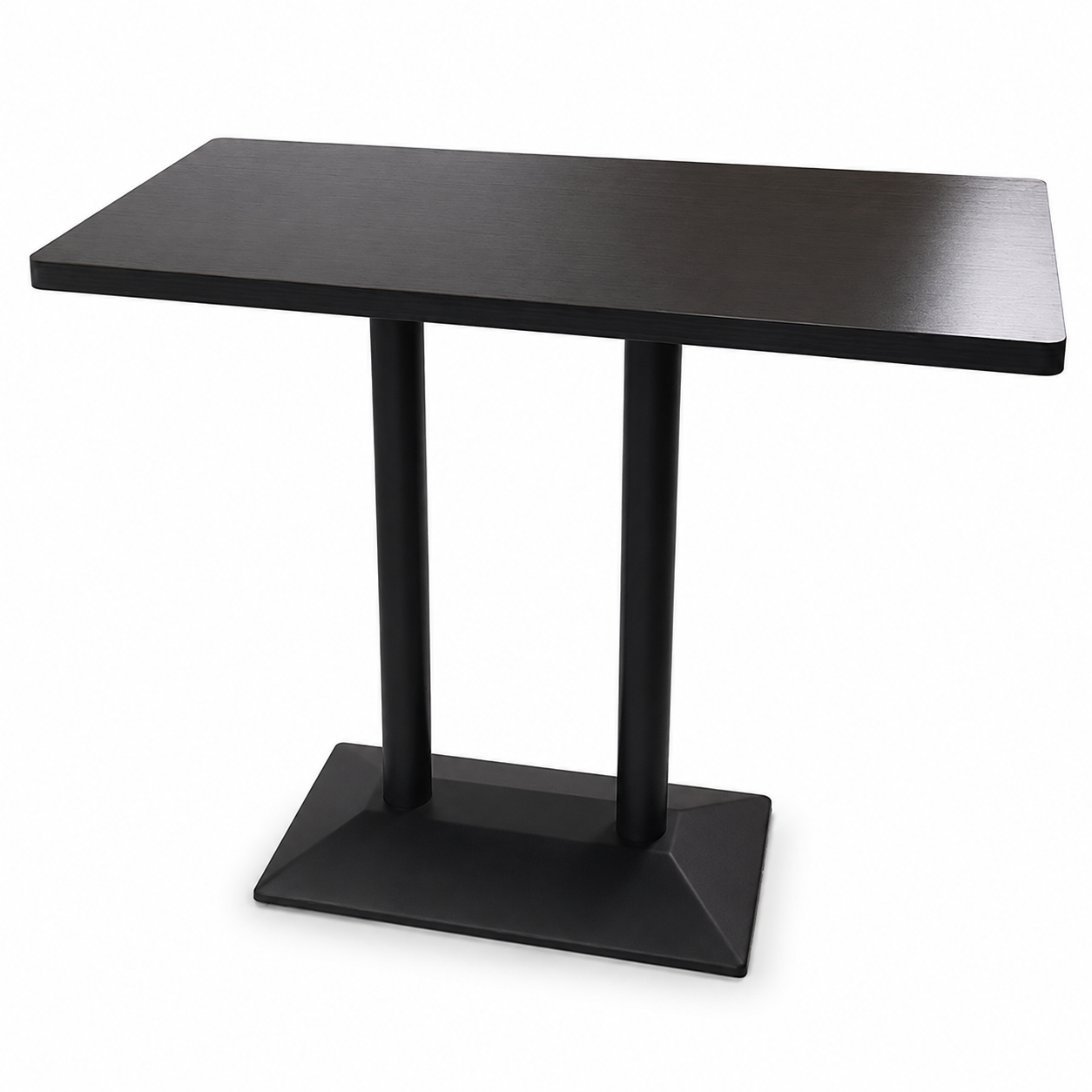 Modern Bar Table with Basket Storage and Foot Rail