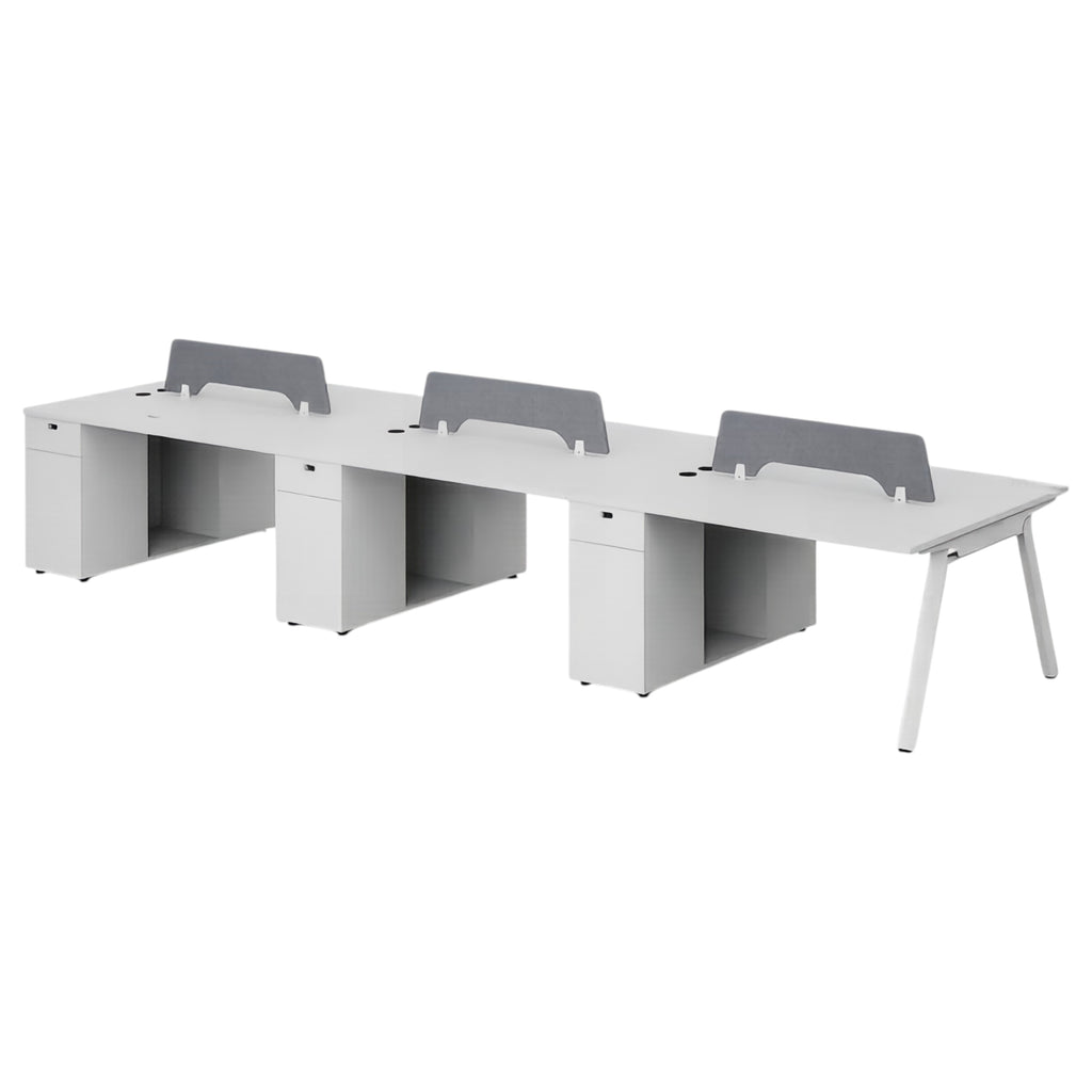 Minimalist Bench Workstation with Screen Panels
