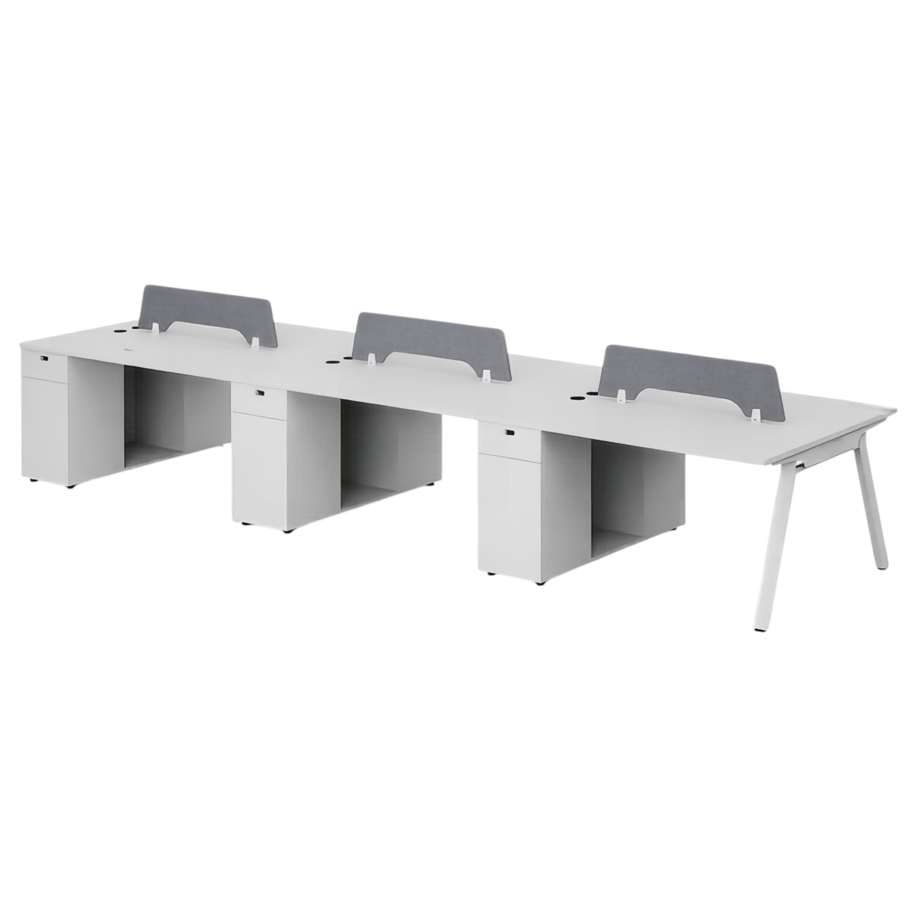 Minimalist Bench Workstation with Screen Panels