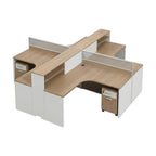 Professional Collaborative Office Workstation System featuring Integrated Privacy Panelling and Matching Storage Solutions