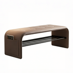 Padded Hallway Shoe Bench with Dual Rails