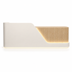 Modern LED Reception Counter with Rounded Corner Design