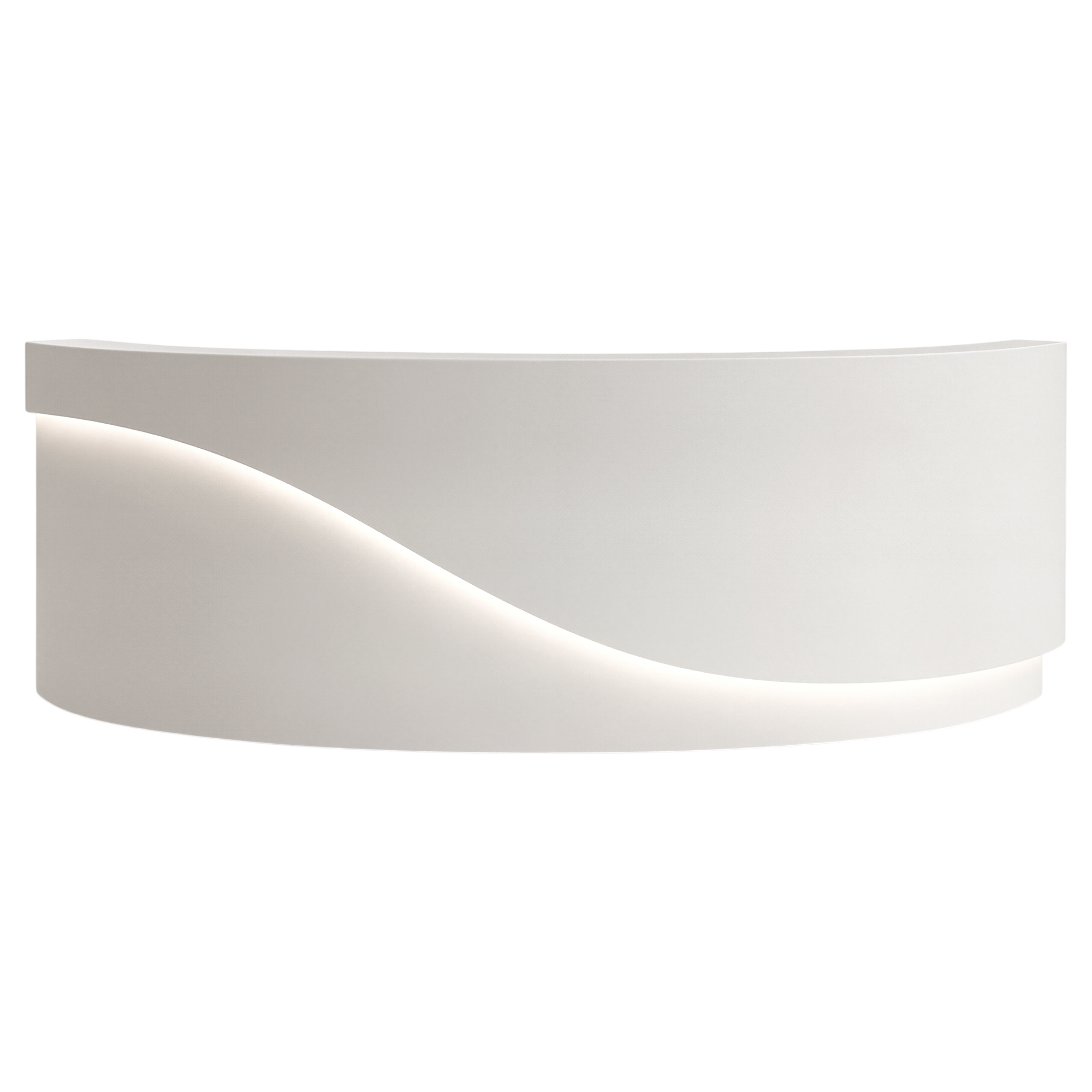 Modern Curved LED Reception Counter with Timber Finish