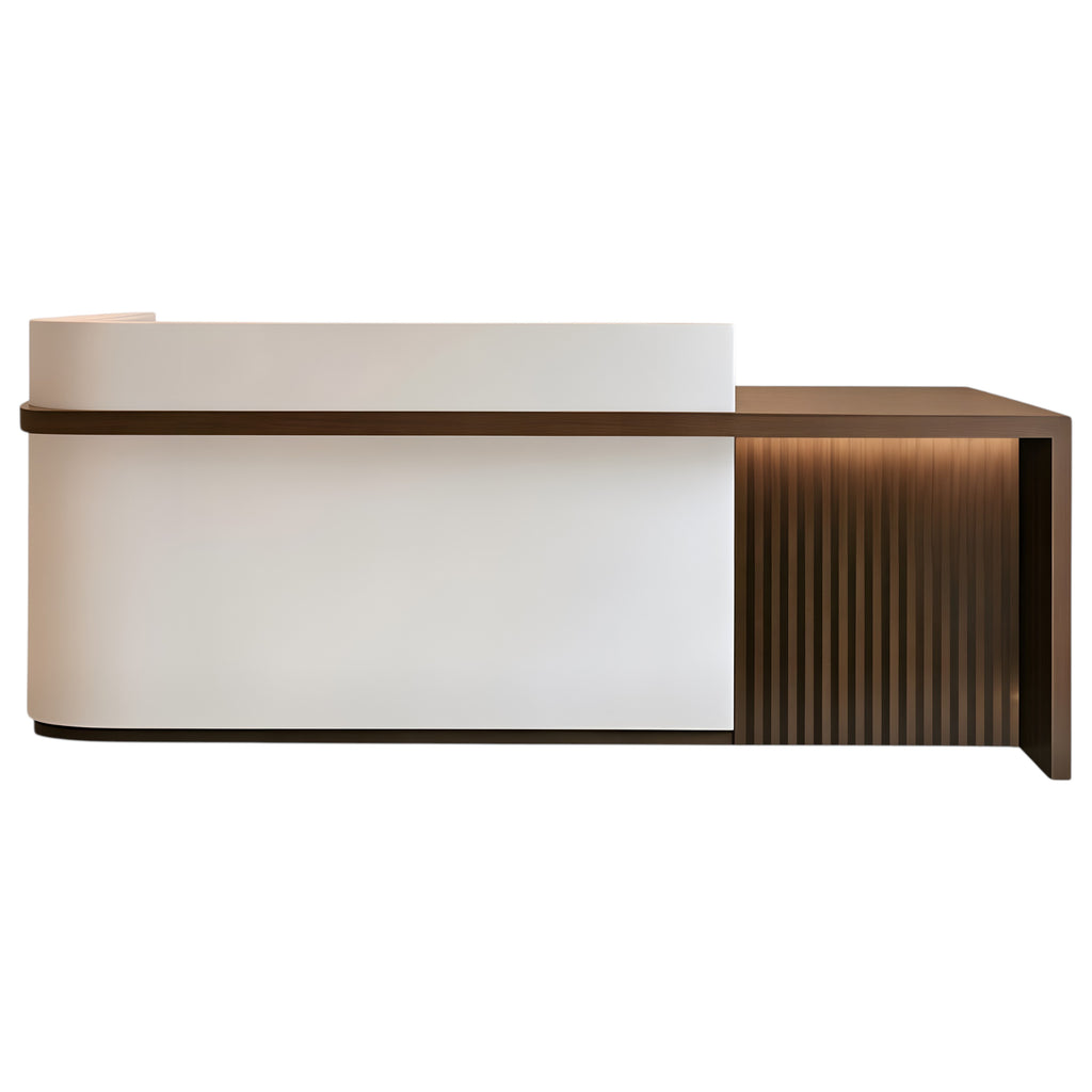Premium Salon Reception Desk with LED Side Panel