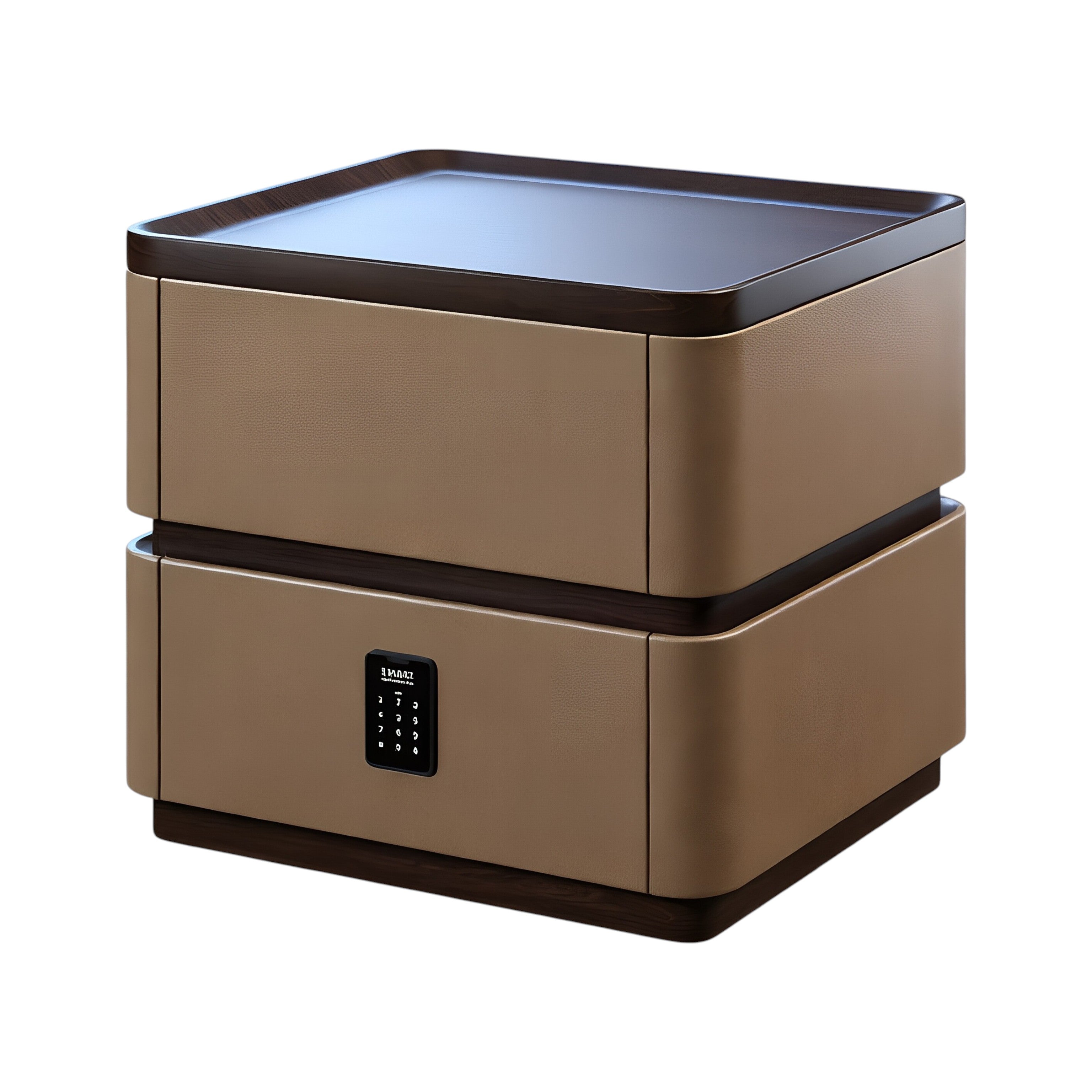 Modern Bedside Table with 2 Drawers and Rounded Edges