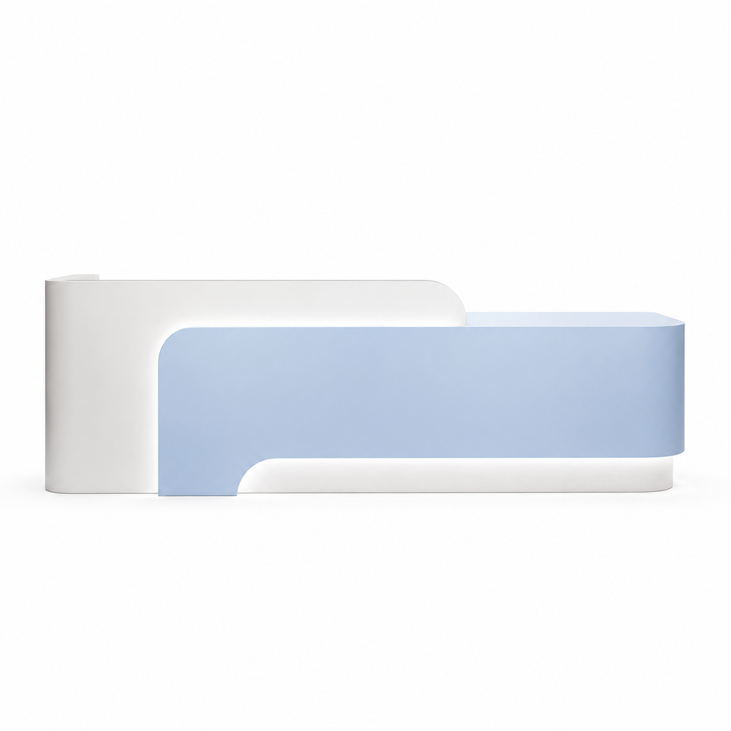 Modern Reception Desk with LED, Storage and Custom Logo