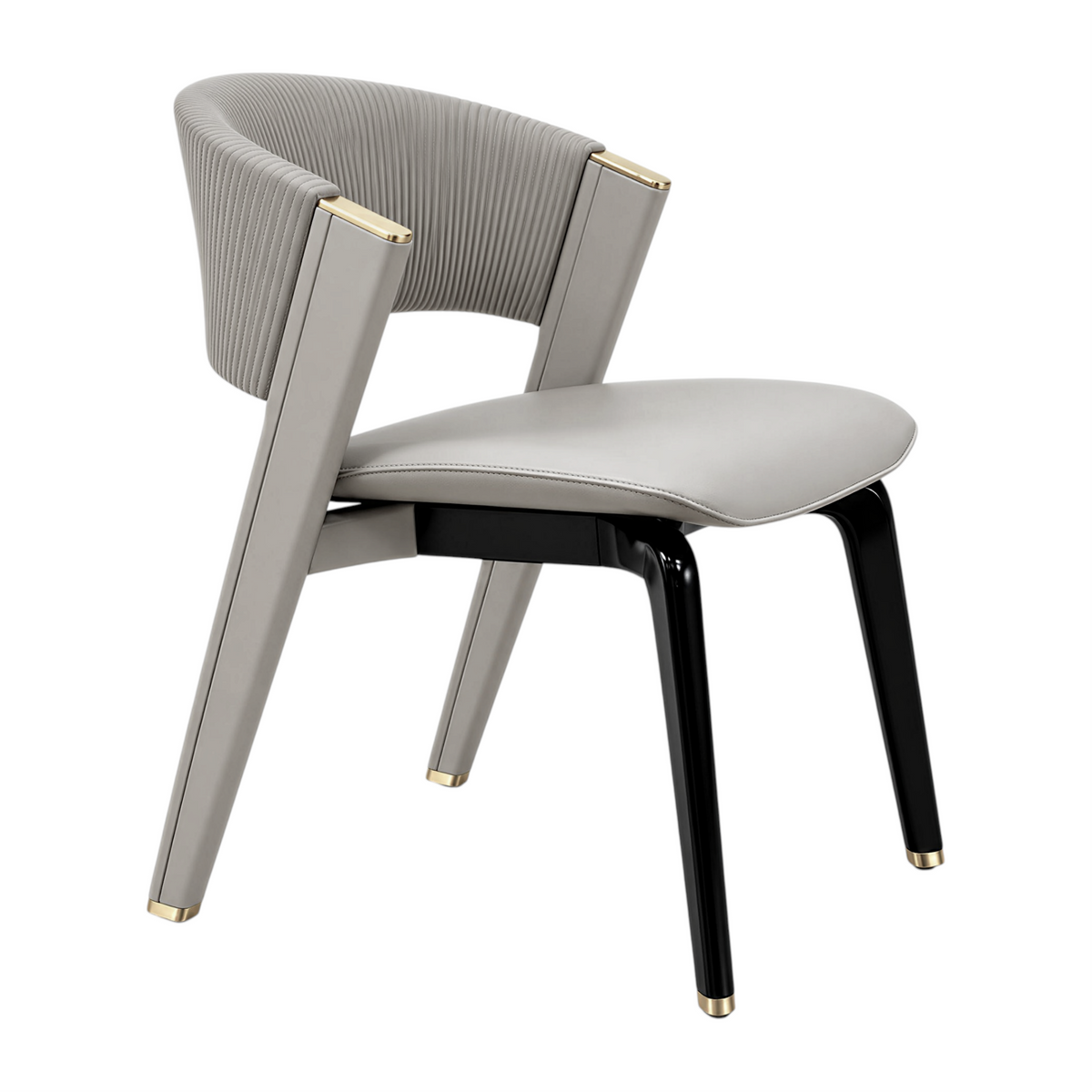Modern Dining Armchair with Ribbed Upholstery and Colour Options