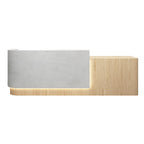 Contemporary L-Shaped Reception Desk with Raised Counter and LED Lighting