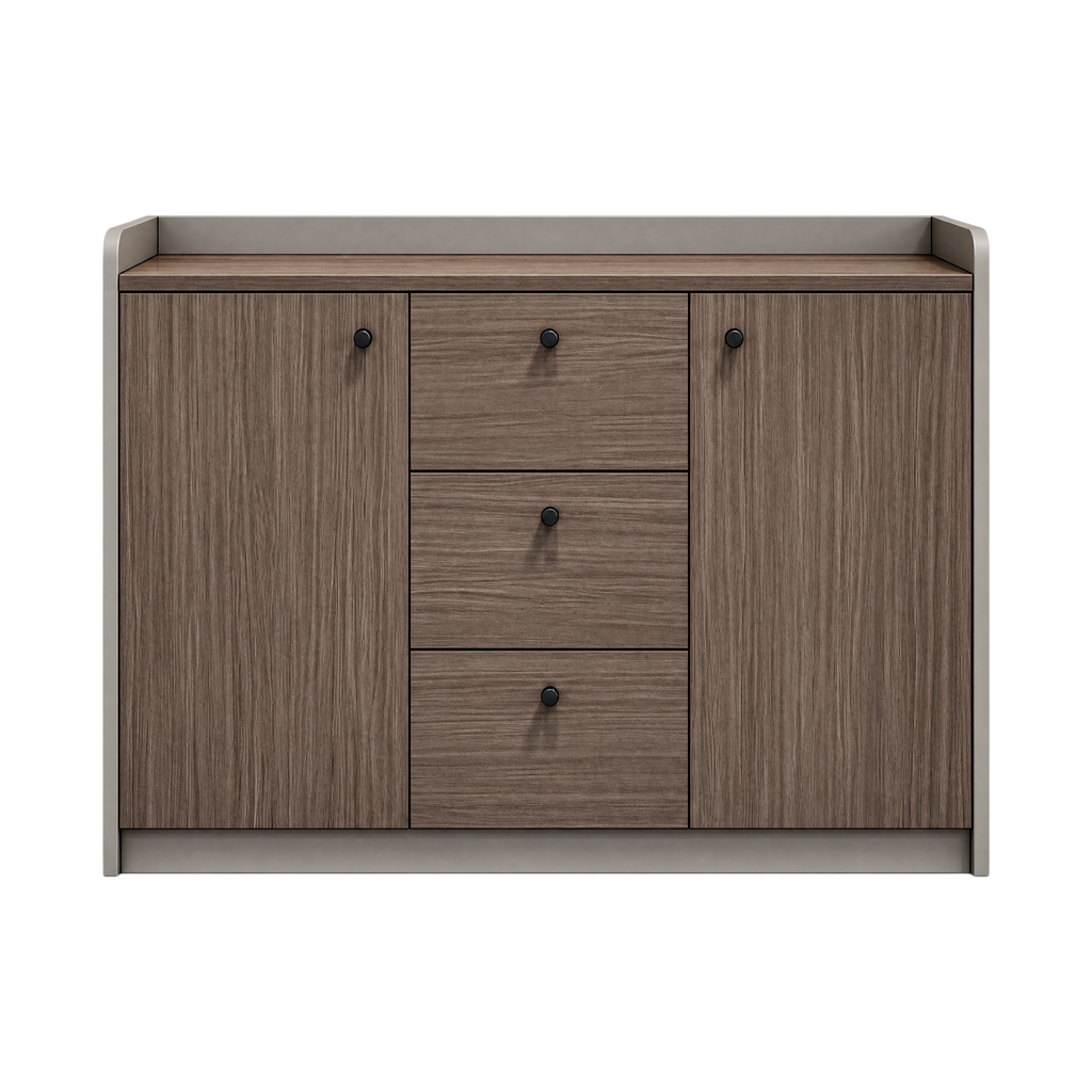 Contemporary Low Storage Cabinet with Rounded Frame