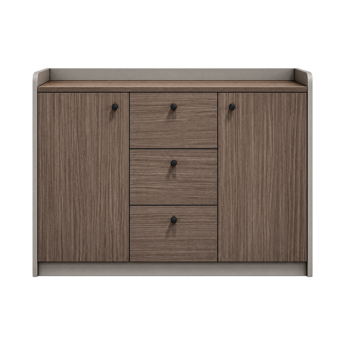 Contemporary Low Storage Cabinet with Rounded Frame