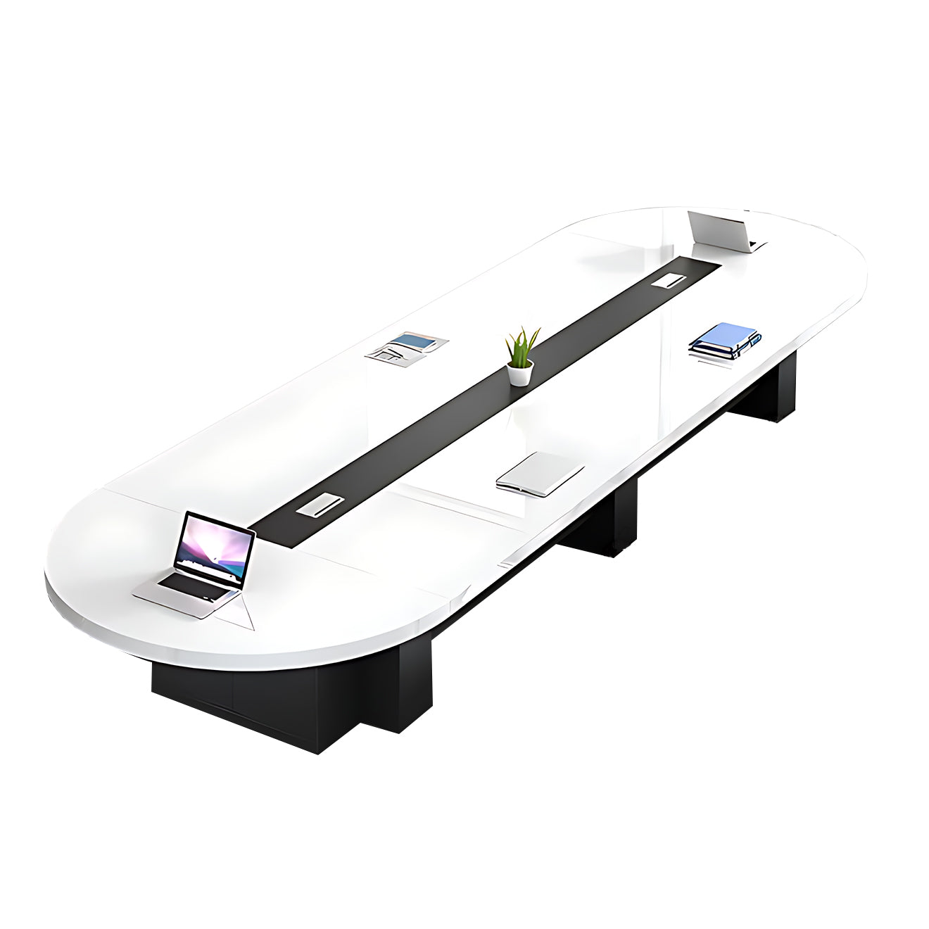 Oval Boardroom Table with Sleek Modern Styling