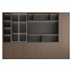 Executive Filing Cabinet with Glass Display and Concealed Storage