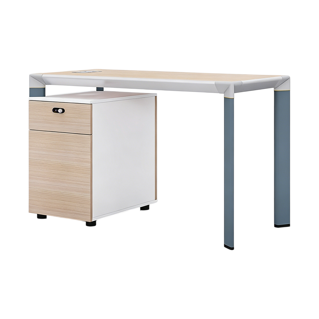 Collaborative Office Workstation Desk with Privacy Screens and Integrated Storage