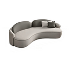 Modern Organic Curved Fabric Sofa Set - Designer Lounge Suite for Contemporary Open Living