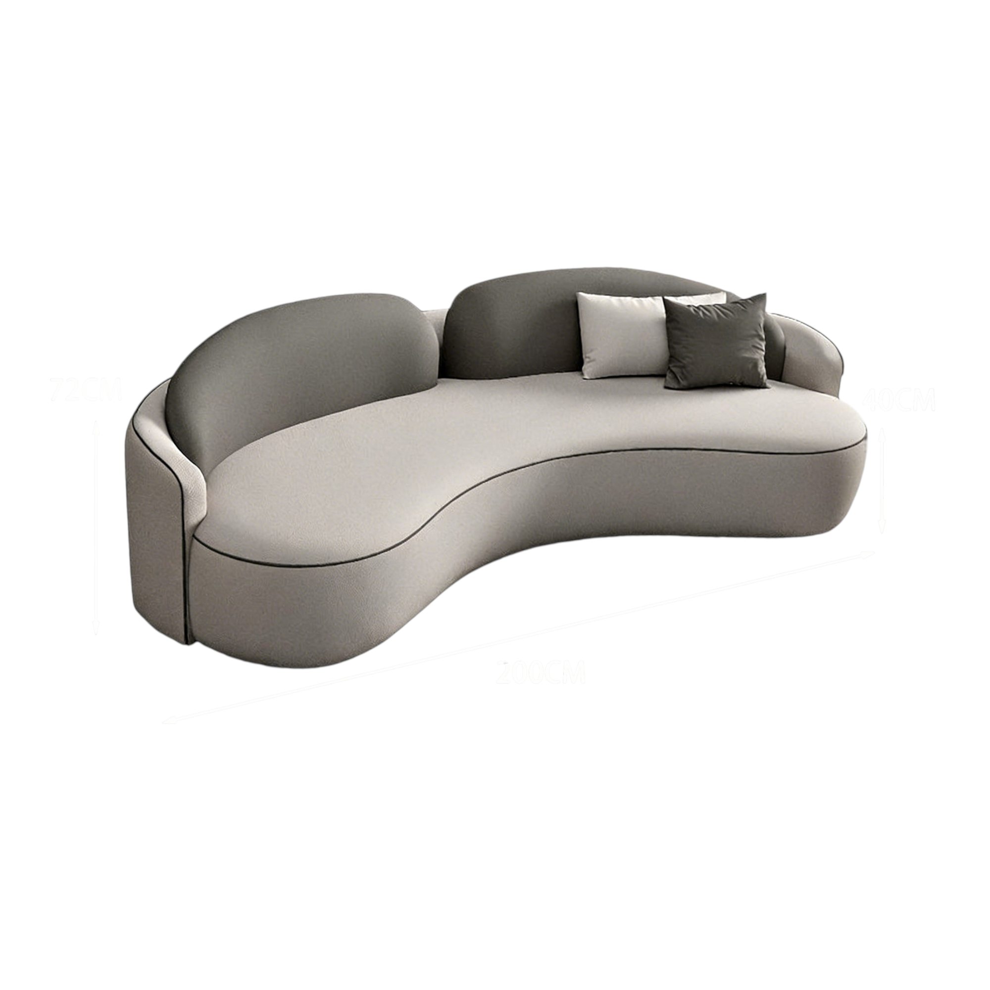 Modern Organic Curved Fabric Sofa Set - Designer Lounge Suite for Contemporary Open Living