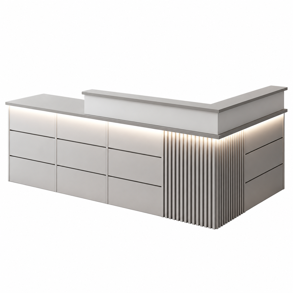 Modern Classic LED Reception Desk with Storage