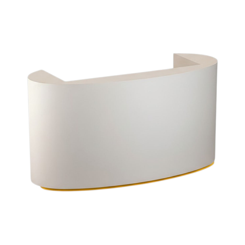 Sleek Sculpted Reception Counter with Backlit LED Base for Salons and Wellness Clinics
