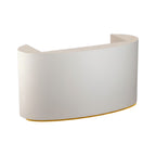 Sleek Sculpted Reception Counter with Backlit LED Base for Salons and Wellness Clinics