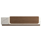 Contemporary Reception Desk with Backlit Timber Feature