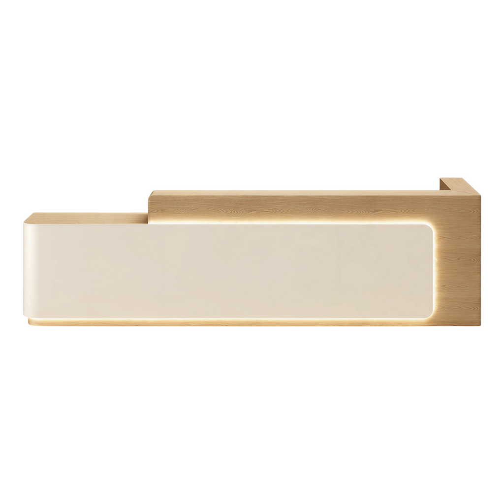 Contemporary Reception Counter with Illuminated Branding Panel