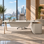 Designer L-Shaped Desk with Streamlined Storage
