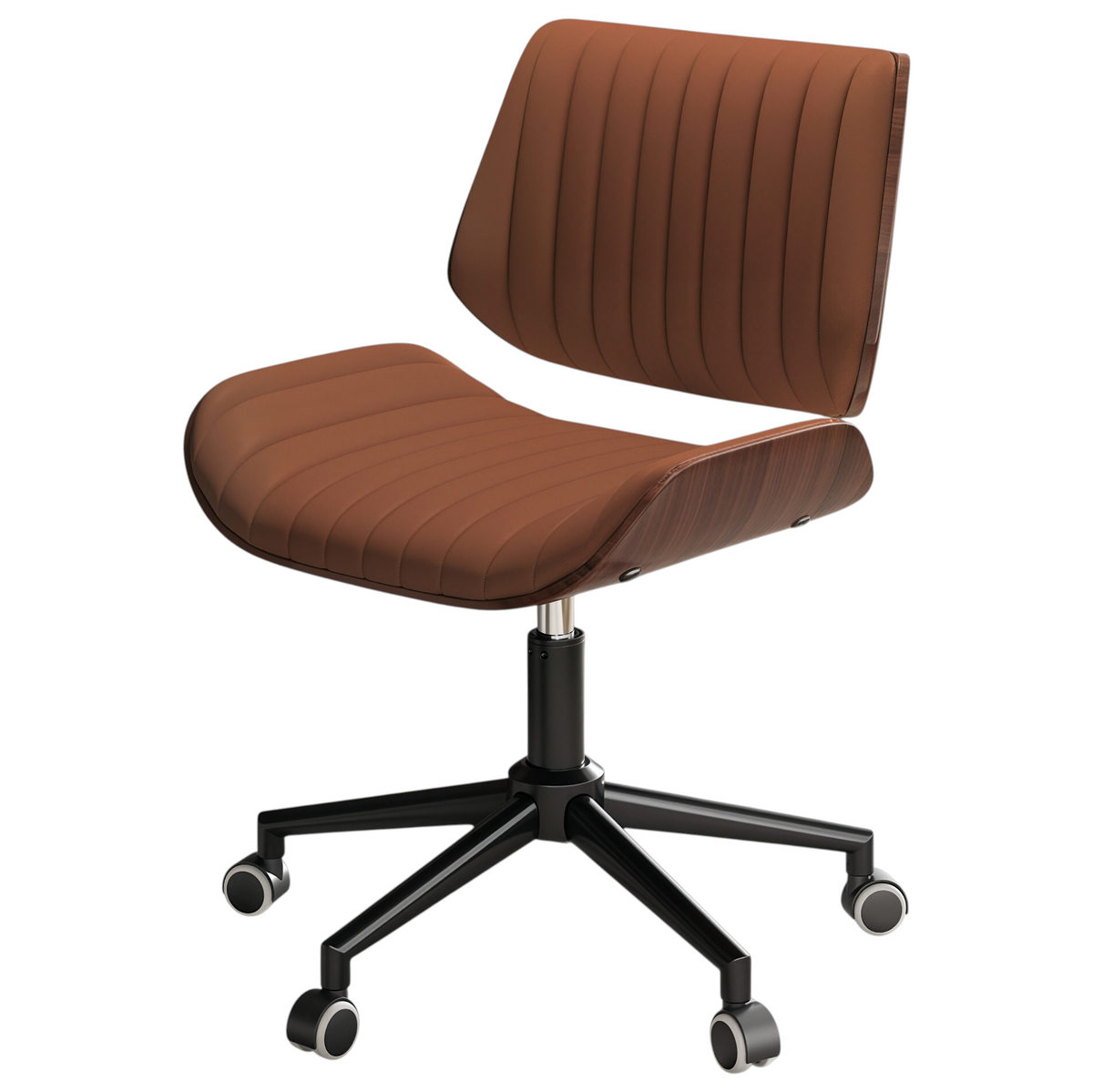Modern Executive Office Chair with Leather & Wood
