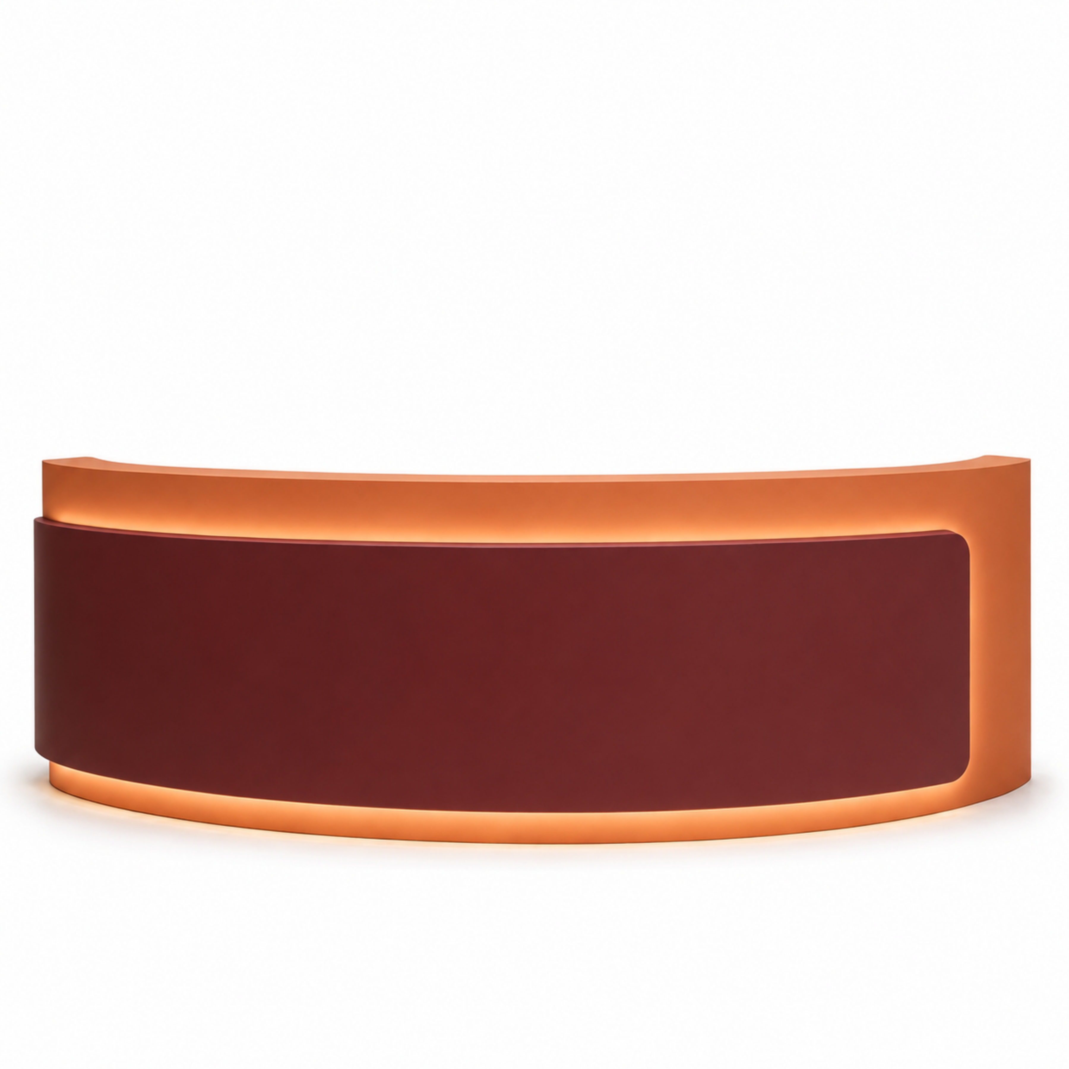 Premium Curved Reception Counter with Integrated LED Lighting