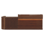 Slatted Timber Café Counter with LED Front Panel