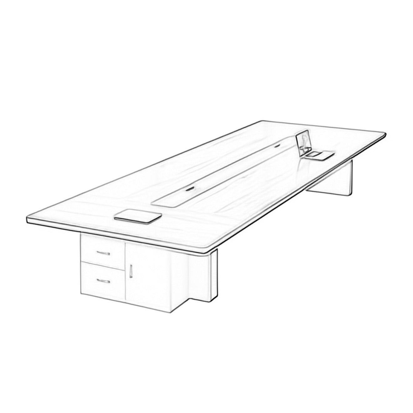 Long Rectangular Boardroom Table for Open Office Spaces