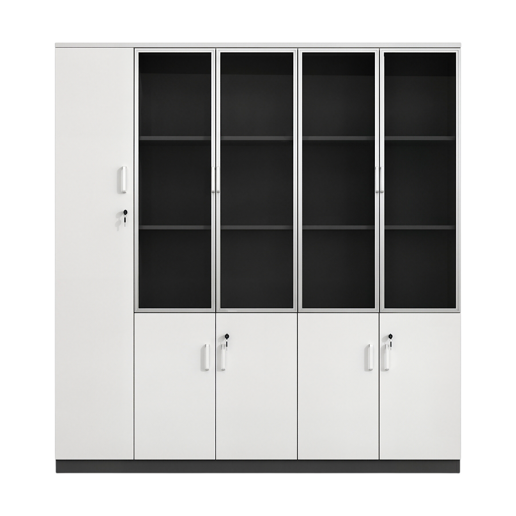 Multi-Section Office Storage and Display Cabinet
