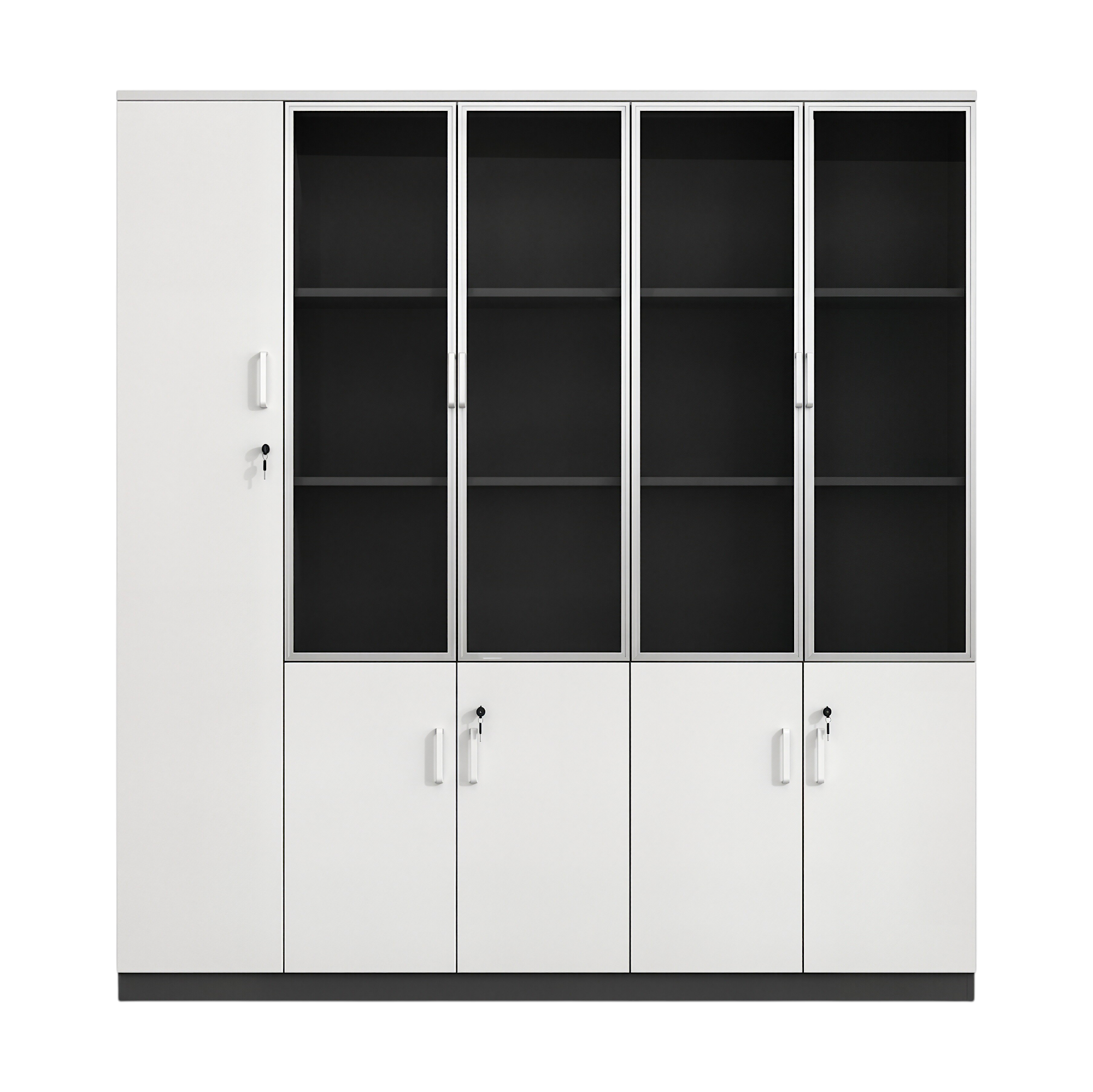 Multi-Section Office Storage and Display Cabinet